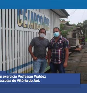 Prefeito em exercício Professor Waldez, visita Escolas de Vitória do Jari