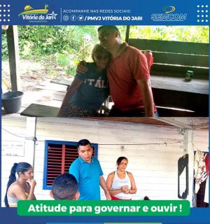 Prefeito Ary Duarte e sua equipe, acompanhados do agente Rosicley Roque, estiveram visitando comunidades da zona rural do município
