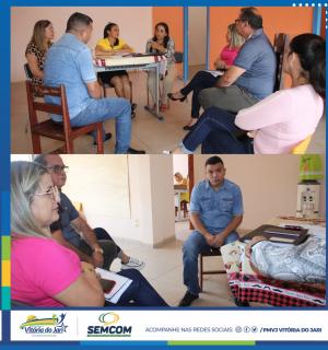 Prefeito e vice-prefeito participam de reunião com Conselho Municipal de Educação de Vitória do Jari