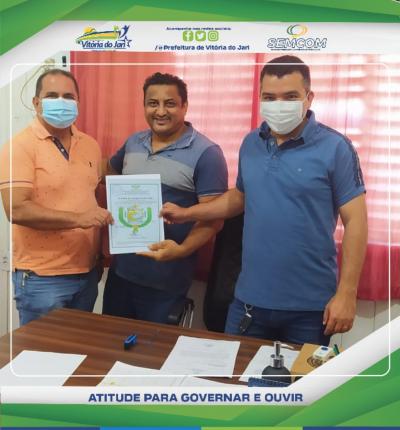 Prefeito  e Vice-Prefeito recebem o coordenador do Pólo UAB de Vitória do Jari Cleocivan Rodrigues