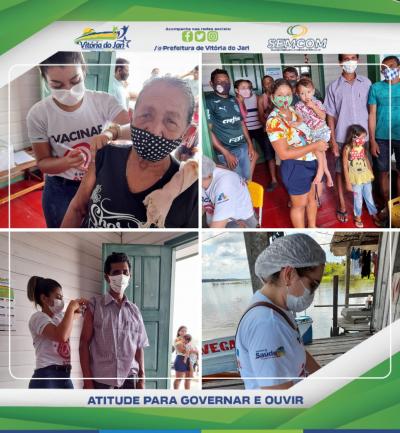 Aplicação de Vacinas Influenza (gripe), COVID-19 e atualizações de carteirinhas de vacinação nas Comunidades Ribeirinhas