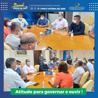 Prefeito Ary Duarte reuniu-se no Palácio do Sentetrião com o Governador Waldez Góes e equipe