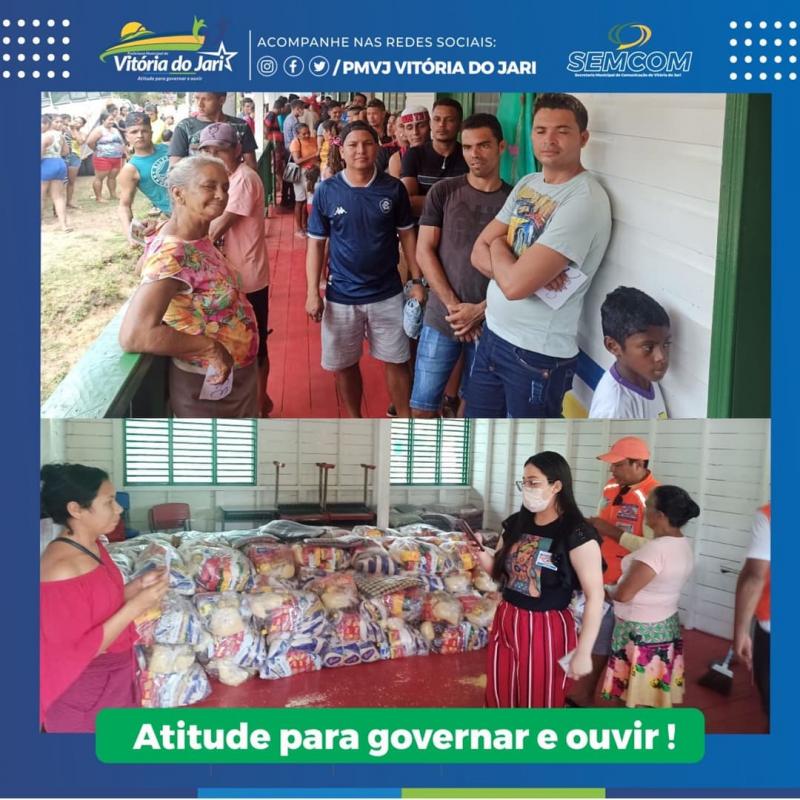 Distribuição dos kits de Ajuda humanitária na Comunidade Aterro do Muriacá